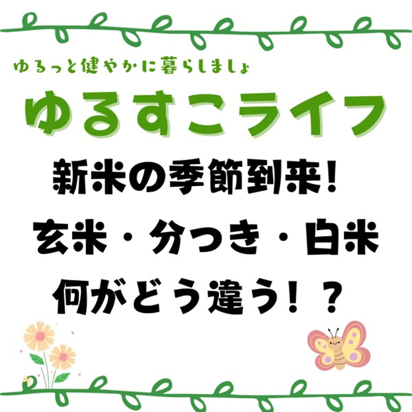 新米の季節到来！玄米・分つき・白米の違い