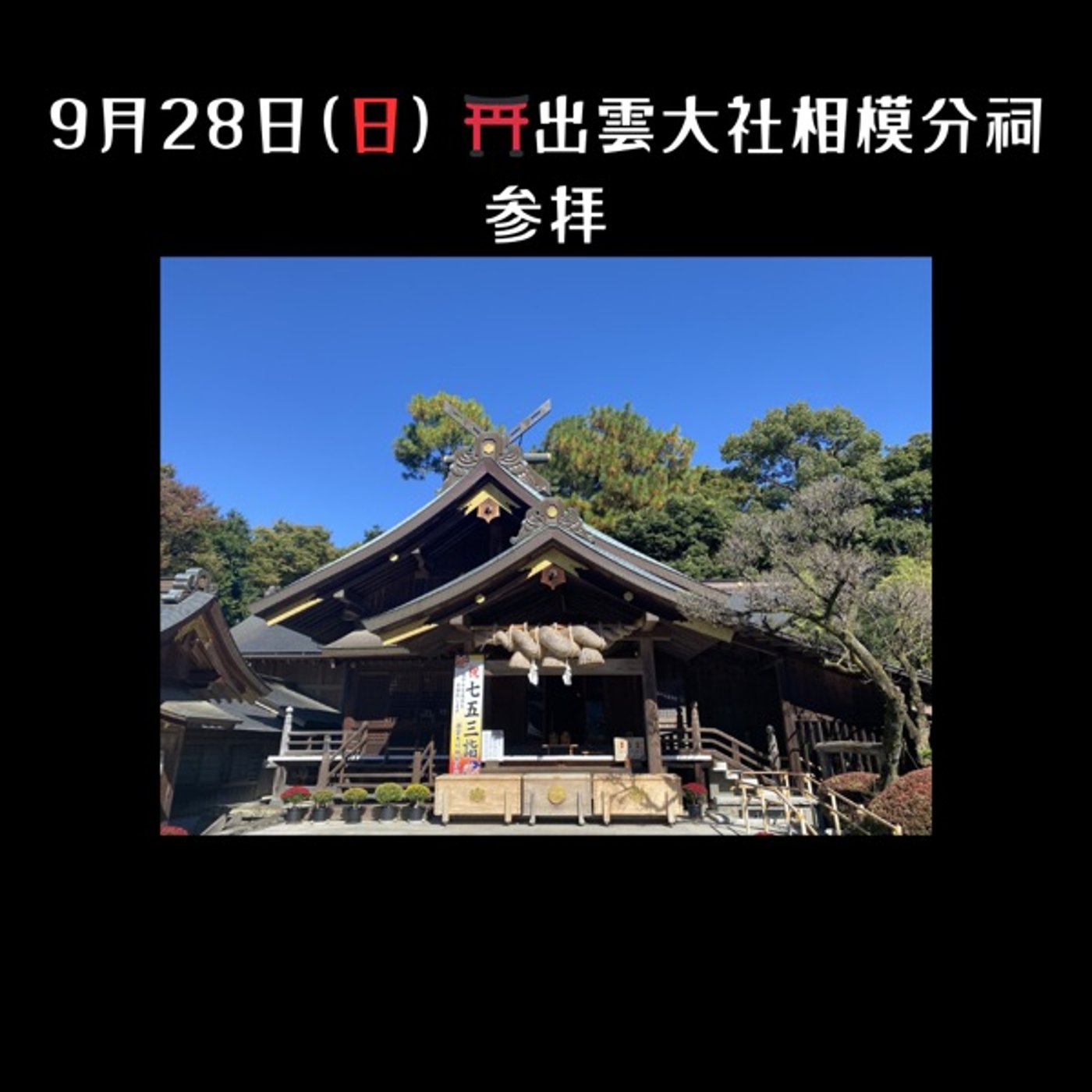【神社紹介】⛩️出雲大社相模分祠／9月28日（日）