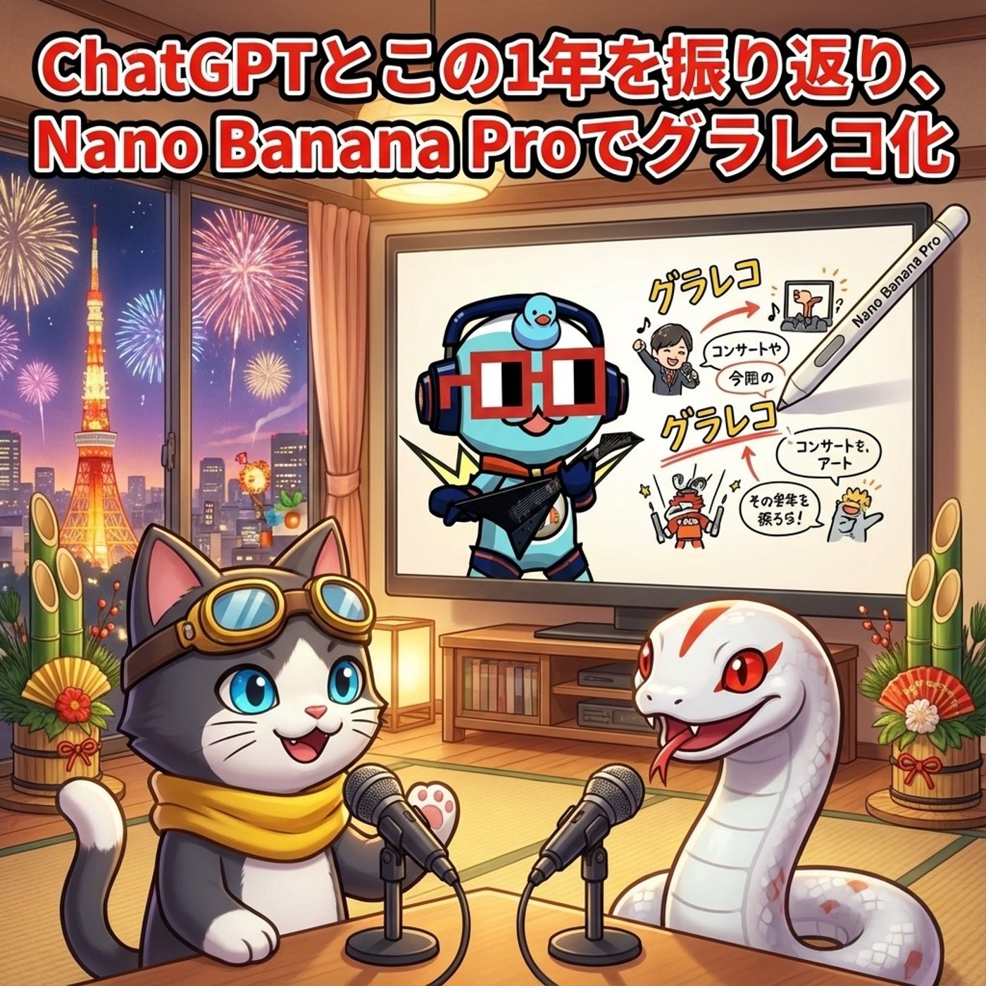ChatGPTとこの1年を振り返り、Nano Banana Proでグラレコ化 episode artwork