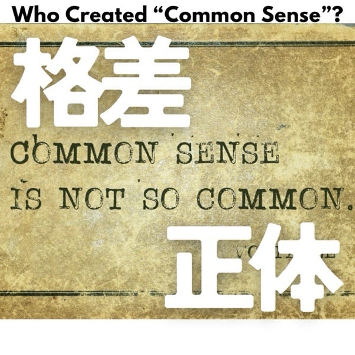 常識は誰が作ったのか?洗脳と格差の正体 常識は誰が作ったのか?洗脳と格差の正体
