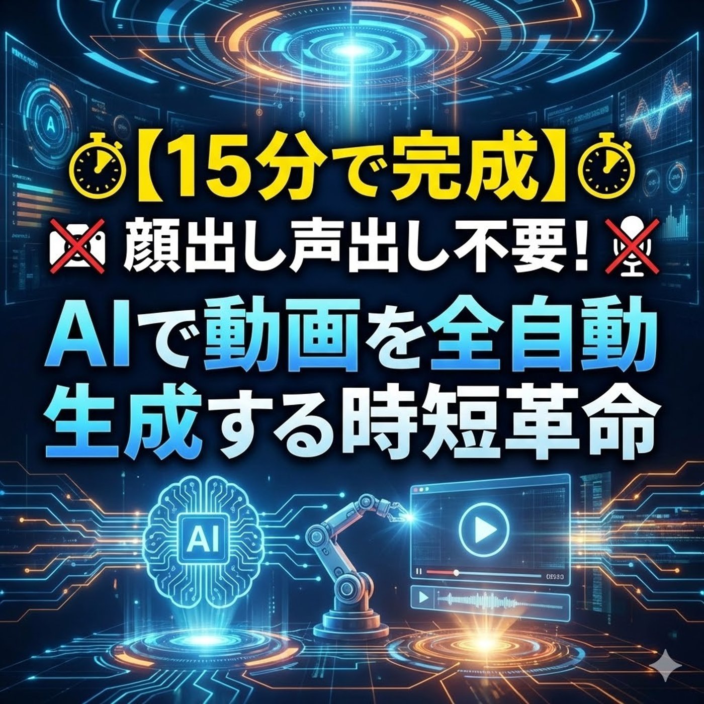 【15分で完成】顔出し声出し不要！AIで動画を全自動生成する時短革命 episode artwork