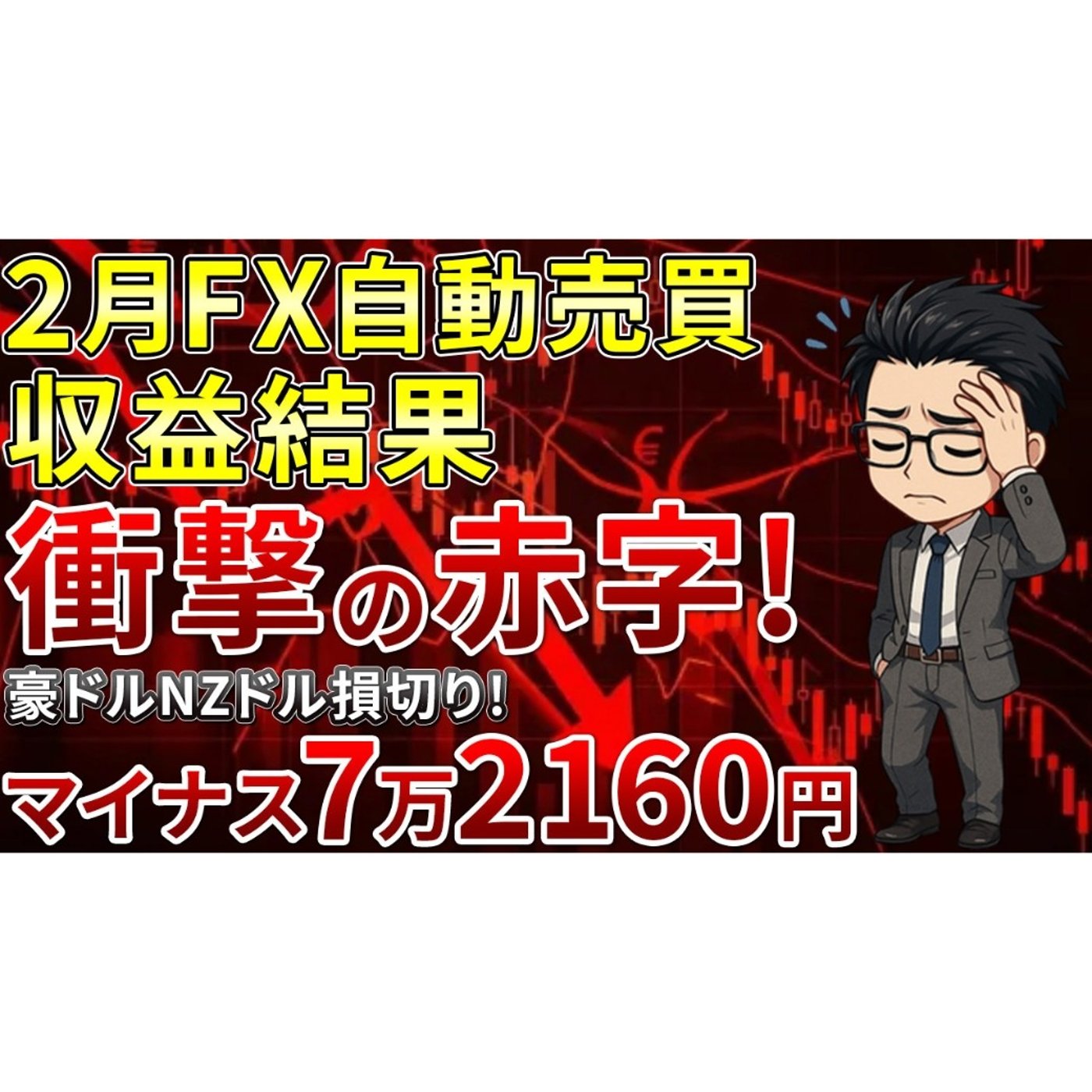 【大損】2月のFX自動売買収益結果！豪ドルNZドルの損切りが痛すぎた！
