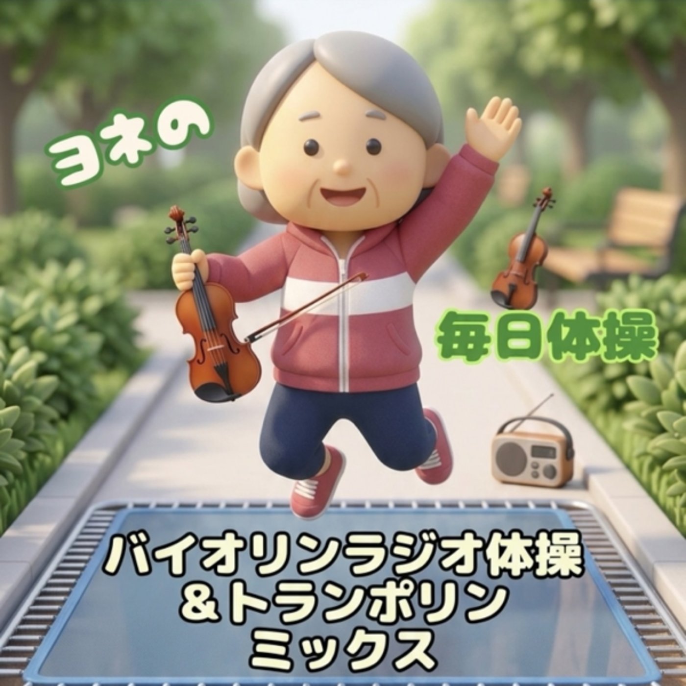 118《ヨネの毎日体操》バイオリンラジオ体操&トランポリン