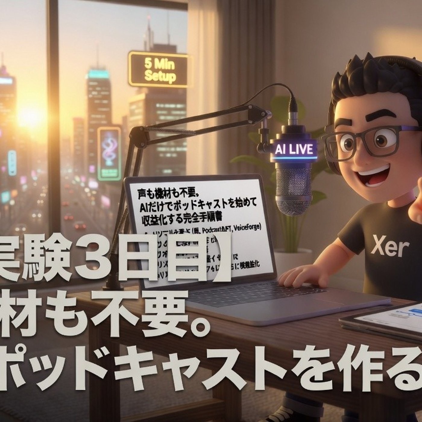【実証実験3日目】声も機材も不要。5分でポッドキャストを作る全手順。 episode artwork