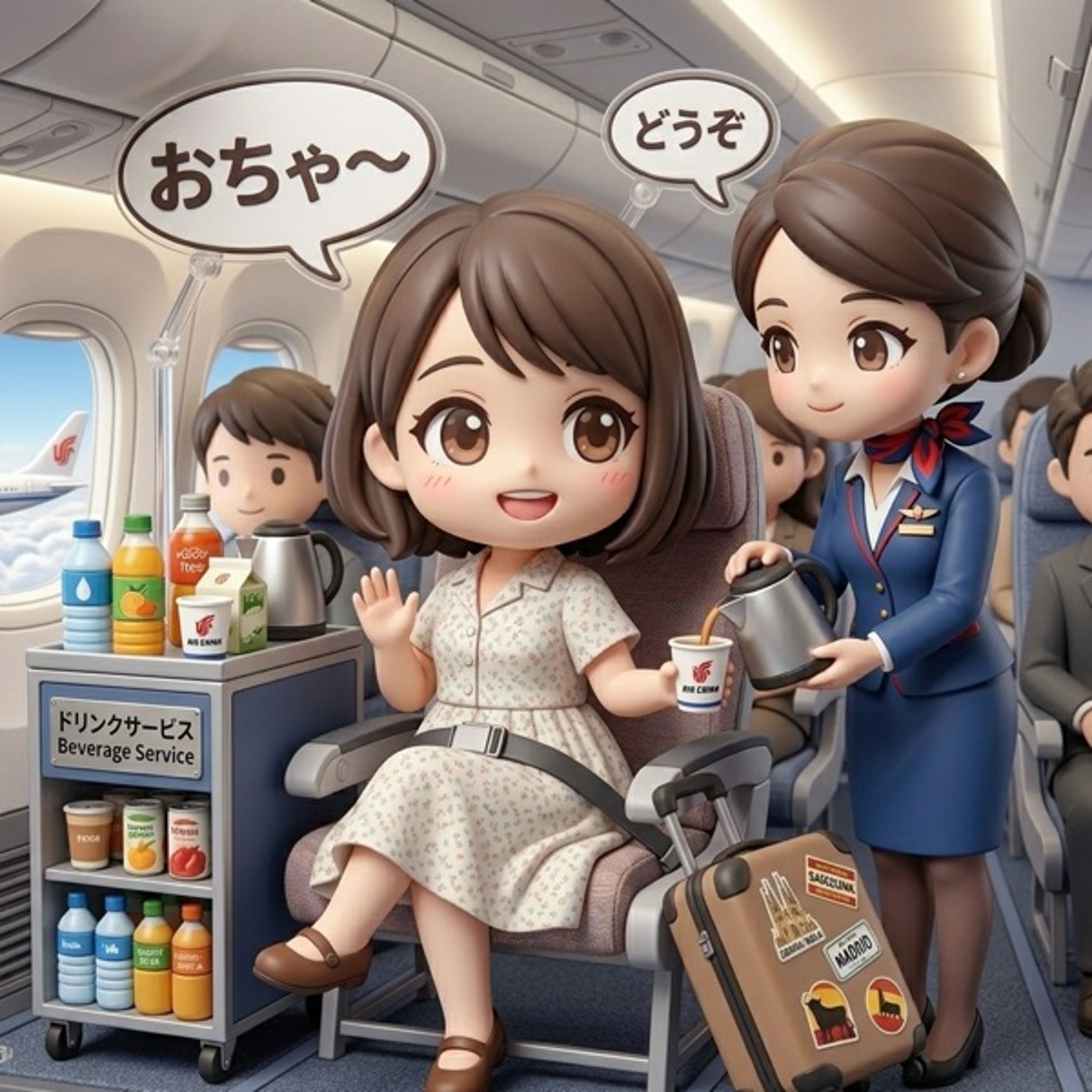 【収録】「おちゃ〜」＆エアチャイナ機内アナウンス