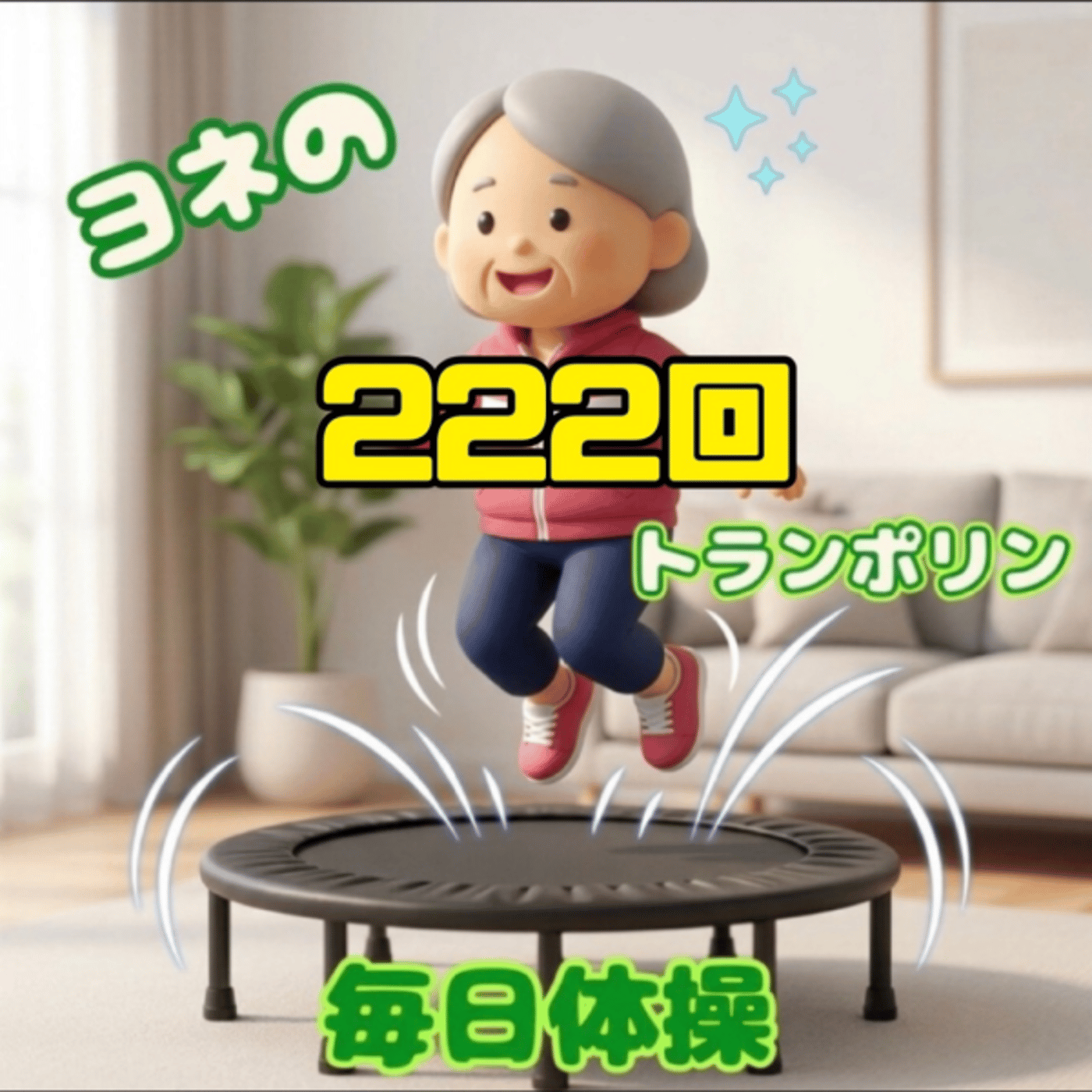 222回目《ヨネの毎日体操》トランポリン