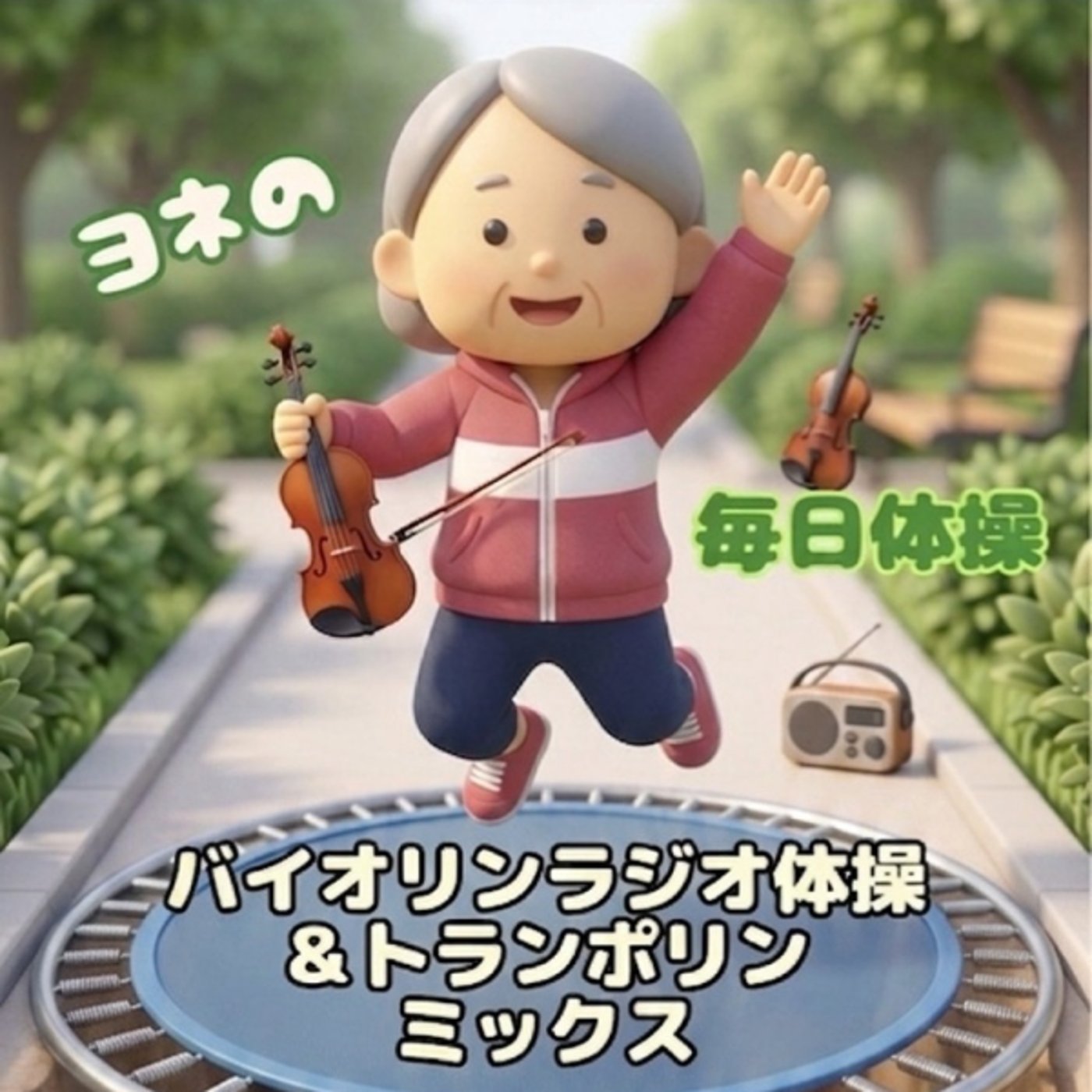 230《ヨネの毎日体操》バイオリンラジオ体操＆トランポリン