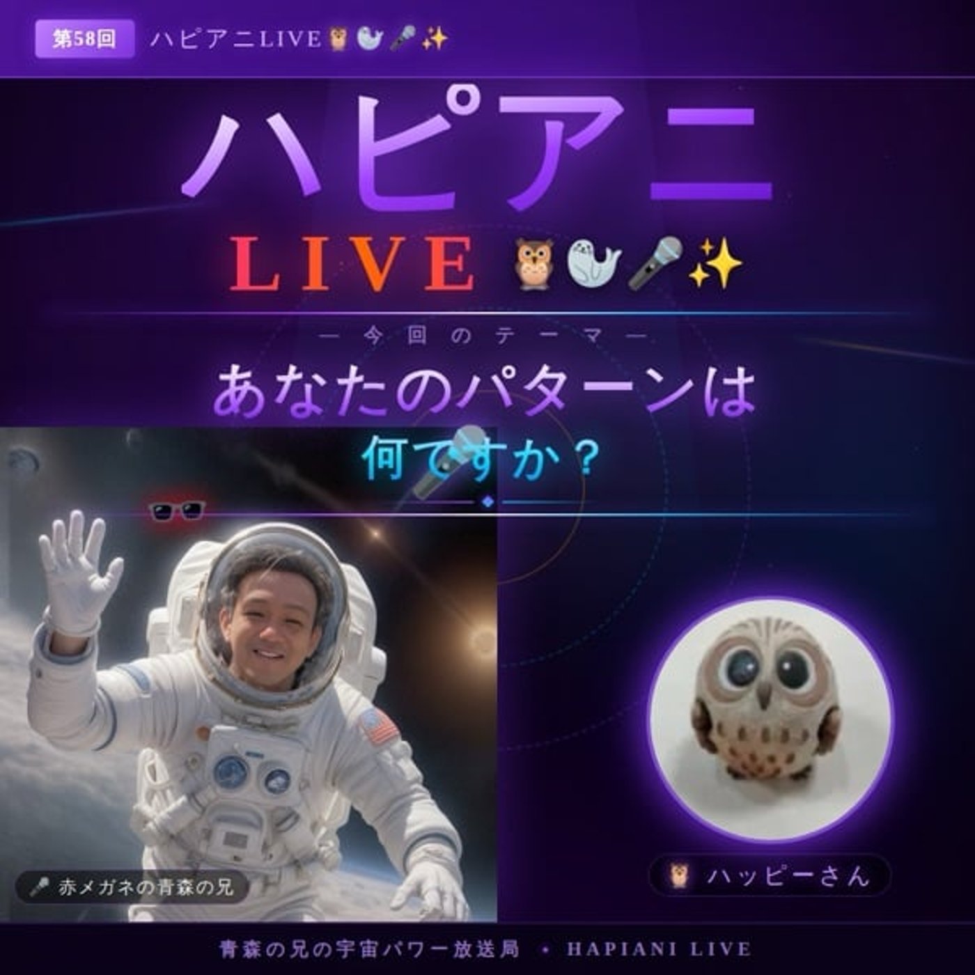 「あなたのパターンは何ですか?」ハピアニLIVE🦉🦭🎤✨