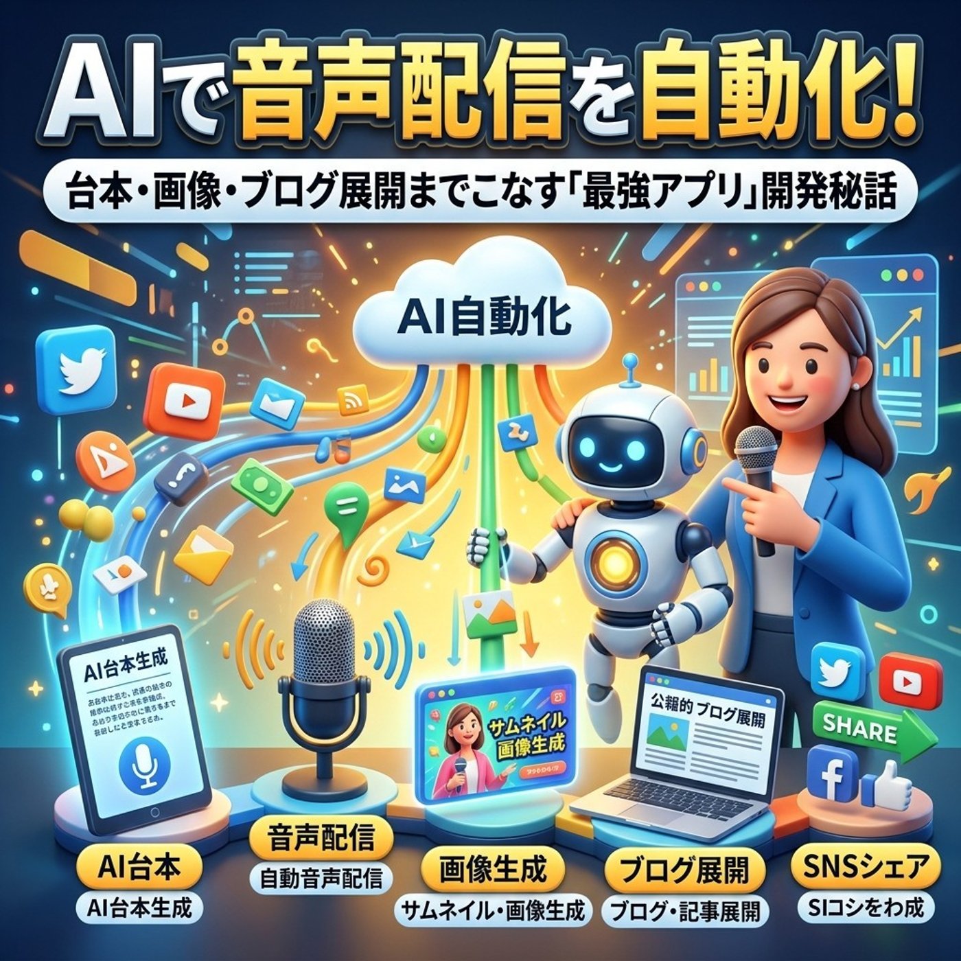 AIで音声配信を自動化！台本・画像・ブログ展開までこなす「最強アプリ」開発秘話 episode artwork
