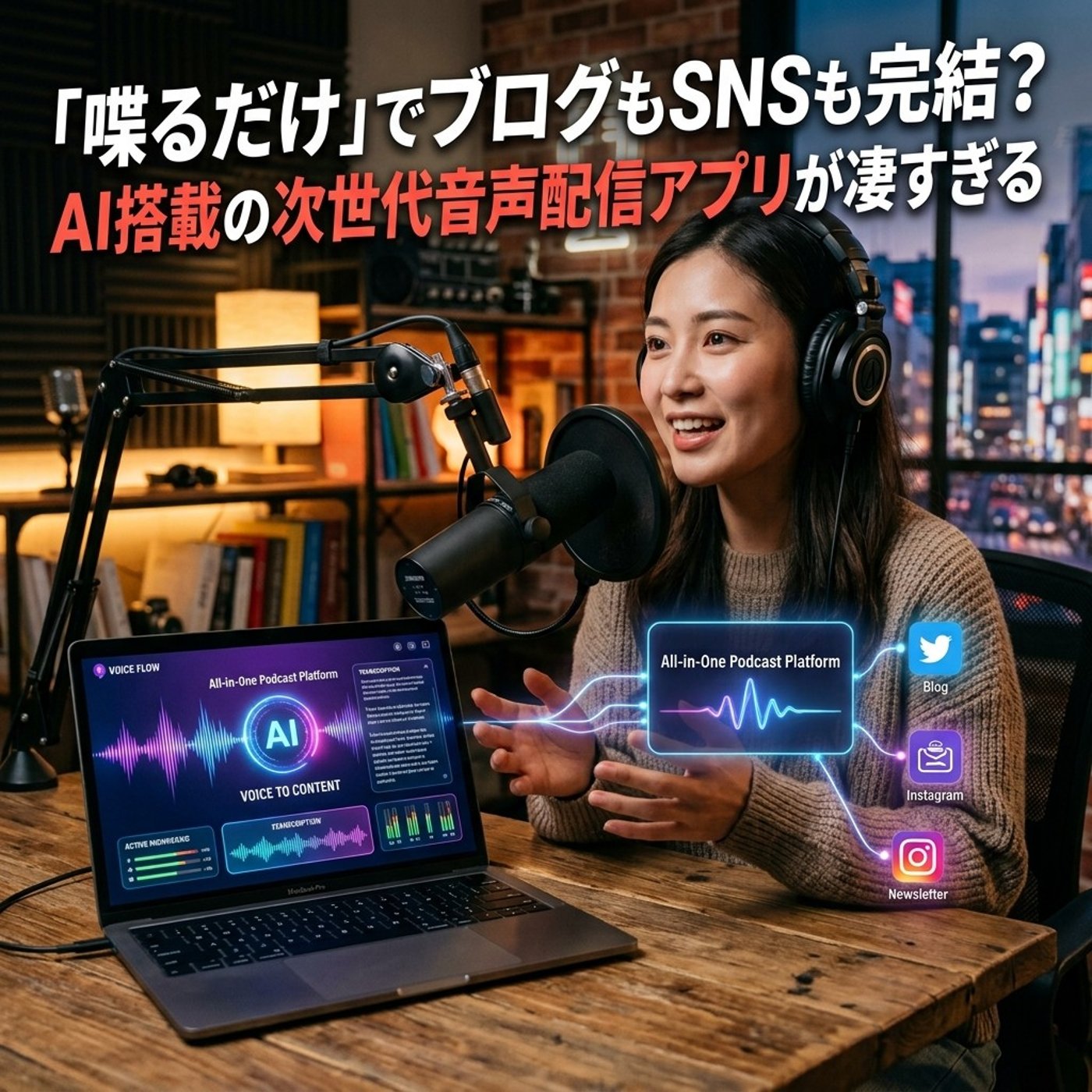 「喋るだけ」でブログもSNSも完結？AI搭載の次世代音声配信アプリが凄すぎる episode artwork