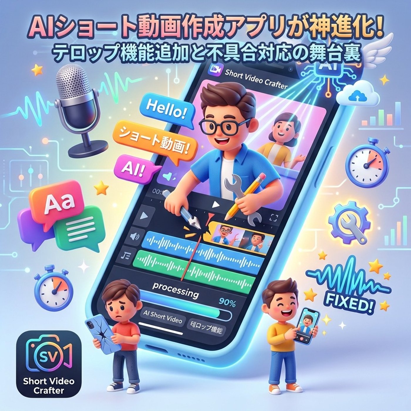 AIショート動画作成アプリが神進化！テロップ機能追加と不具合対応の舞台裏 episode artwork