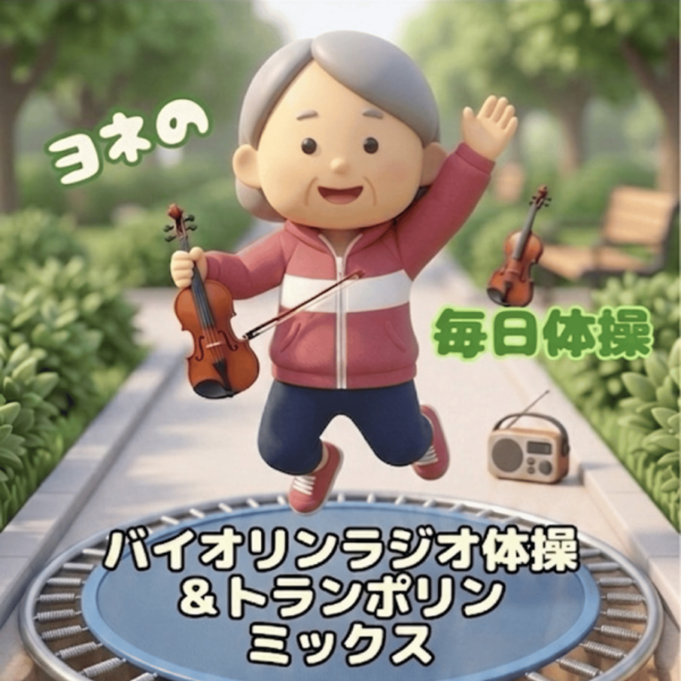 317日目《バイオリンラジオ体操＆トランポリン