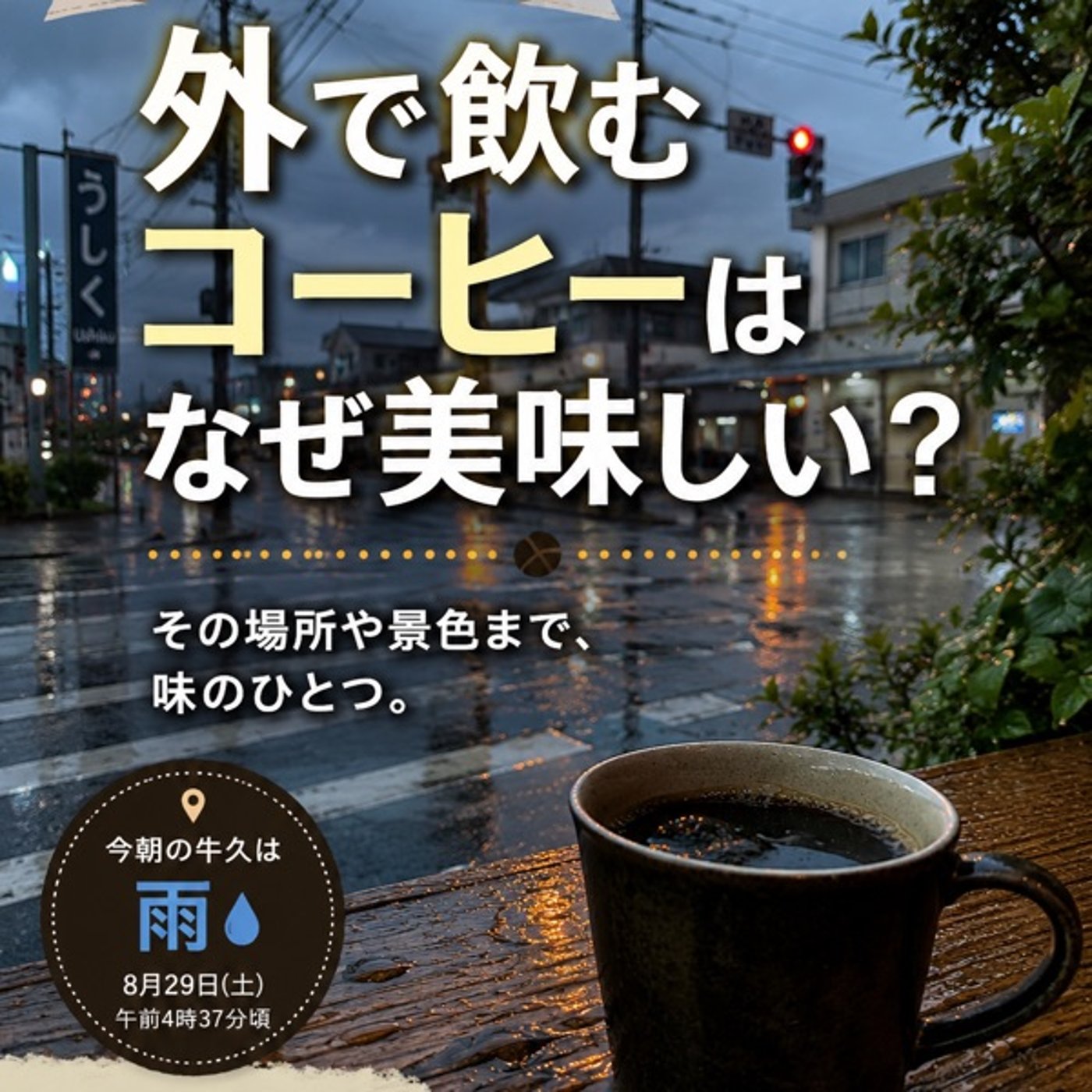 雨の朝、今日はどこでコーヒーを飲もうかな｜牛久の朝便り＋珈琲教室 episode artwork