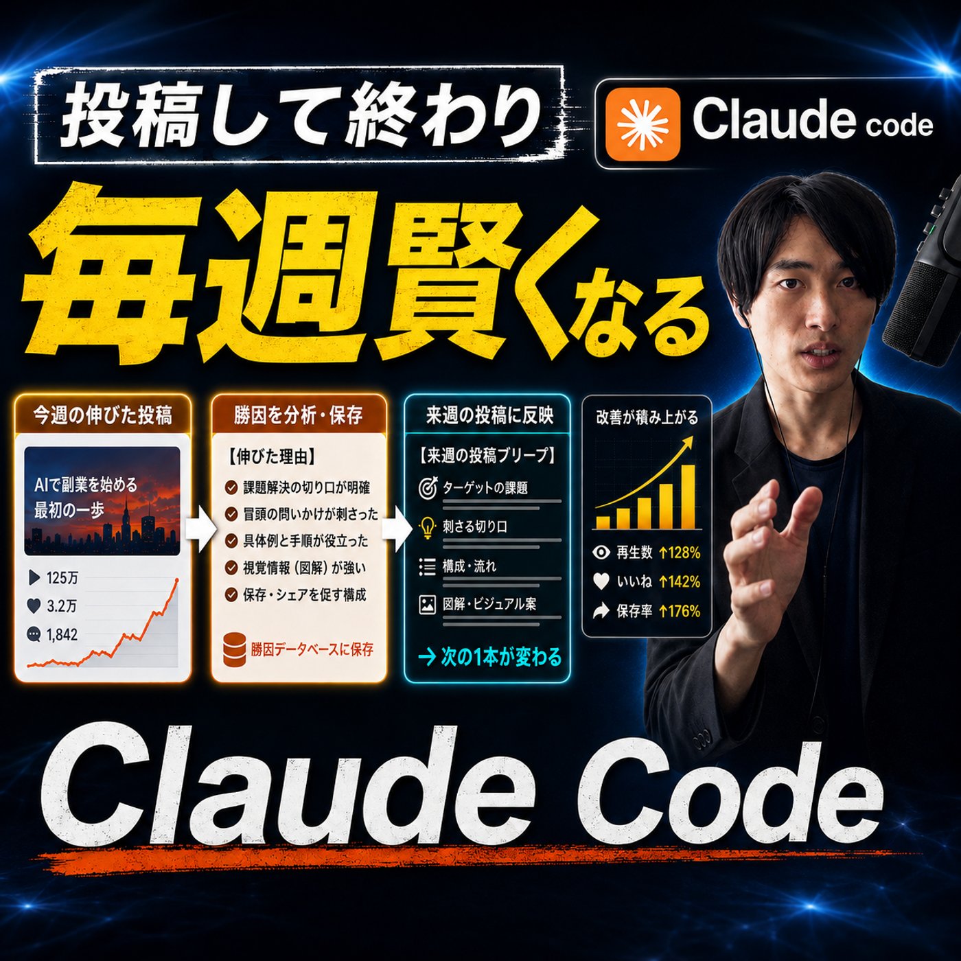 Claude Codeで伸びた投稿を毎週学習させる方法 episode artwork