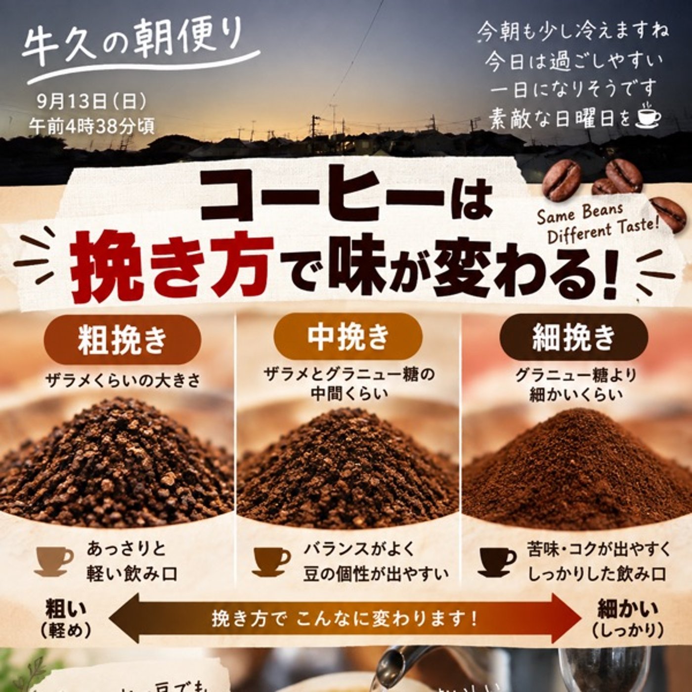 同じ豆なのに味が変わる？☕️ コーヒーの「挽き方」の話 episode artwork